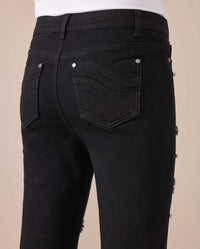 Jeans Luxury à détails brodés - Black