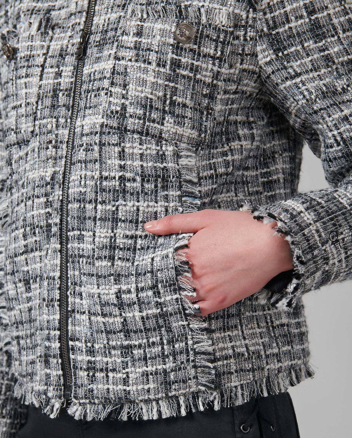 Veste Francoise en twéed - Black & White