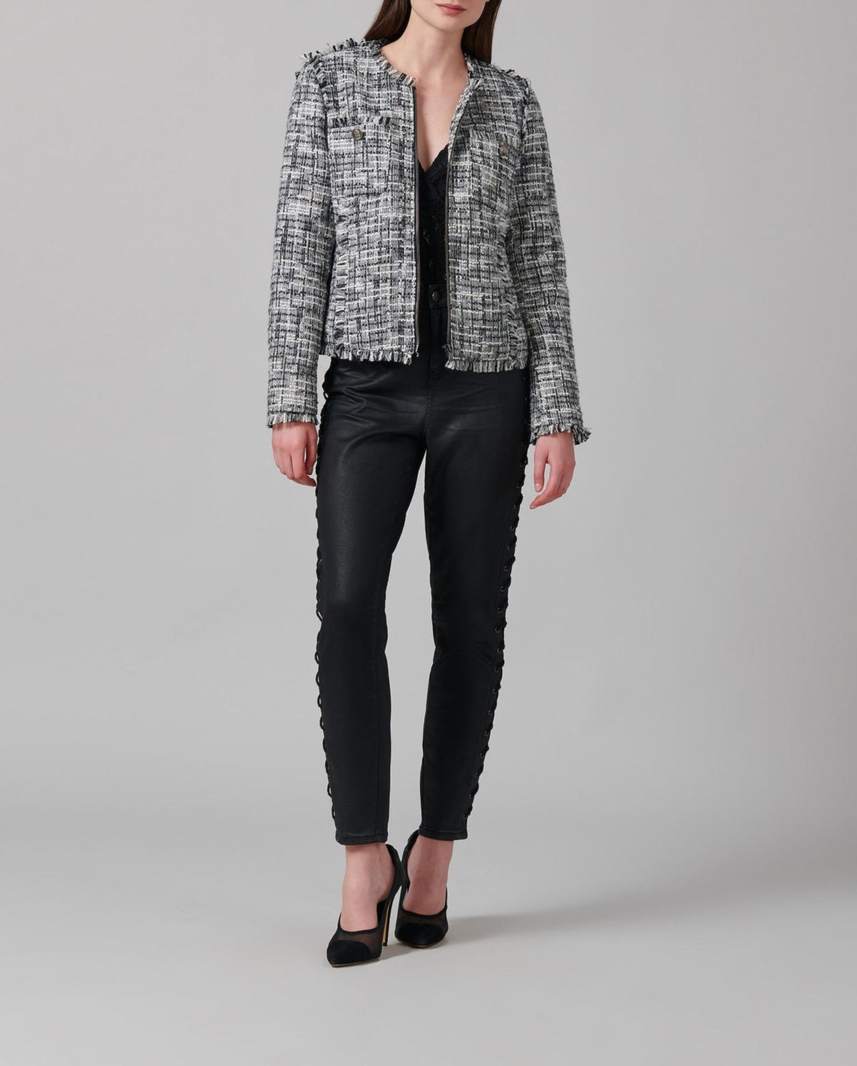 Veste Francoise en twéed - Black & White