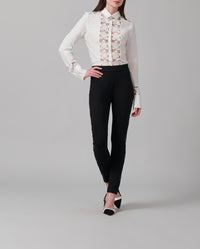 Chemise Melopée en dentelle à détails brodés - Moon White