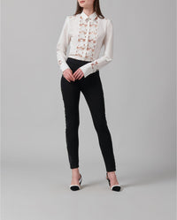 Chemise Melopée en dentelle à détails brodés - Moon White