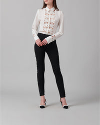 Chemise Melopée en dentelle à détails brodés - Moon White