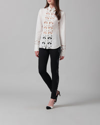 Chemise Melopée en dentelle à détails brodés - Moon White