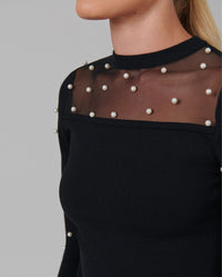 Pull Menuet à manches ballon - Black