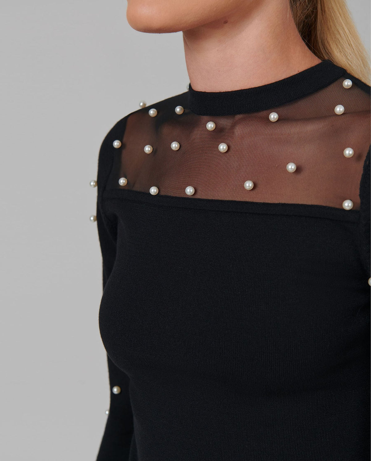 Pull Menuet à manches ballon - Black