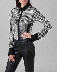 Chemise Duo à col en crêpe - Black & White