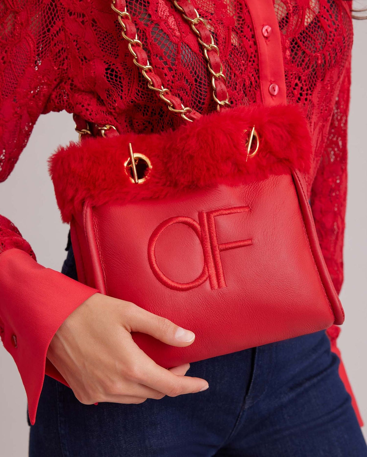Sac à main Felix réversible en cuir - Tango Red