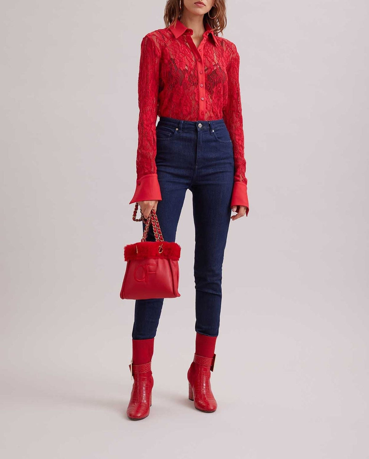 Sac à main Felix réversible en cuir - Tango Red