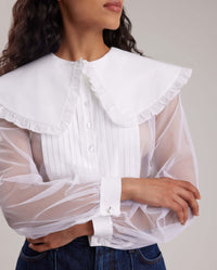 Chemisier Musset à col claudine - White