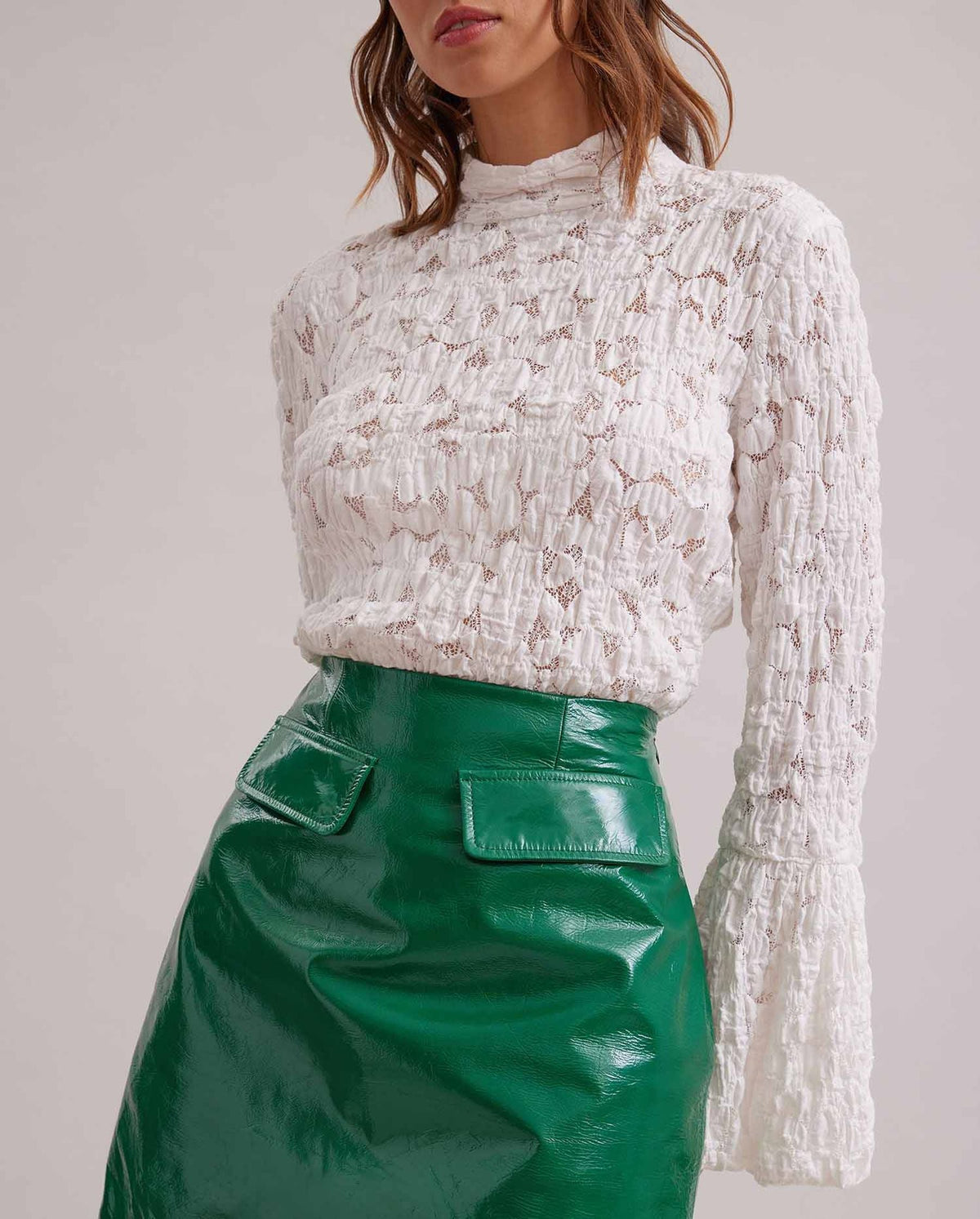 Blouse Lyrisme en dentelle - Moon White