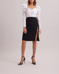 Blouse Austen à épaule ballon - White