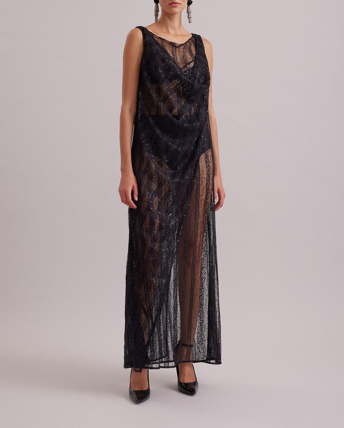 Robe Emotion à détails transparent - Black