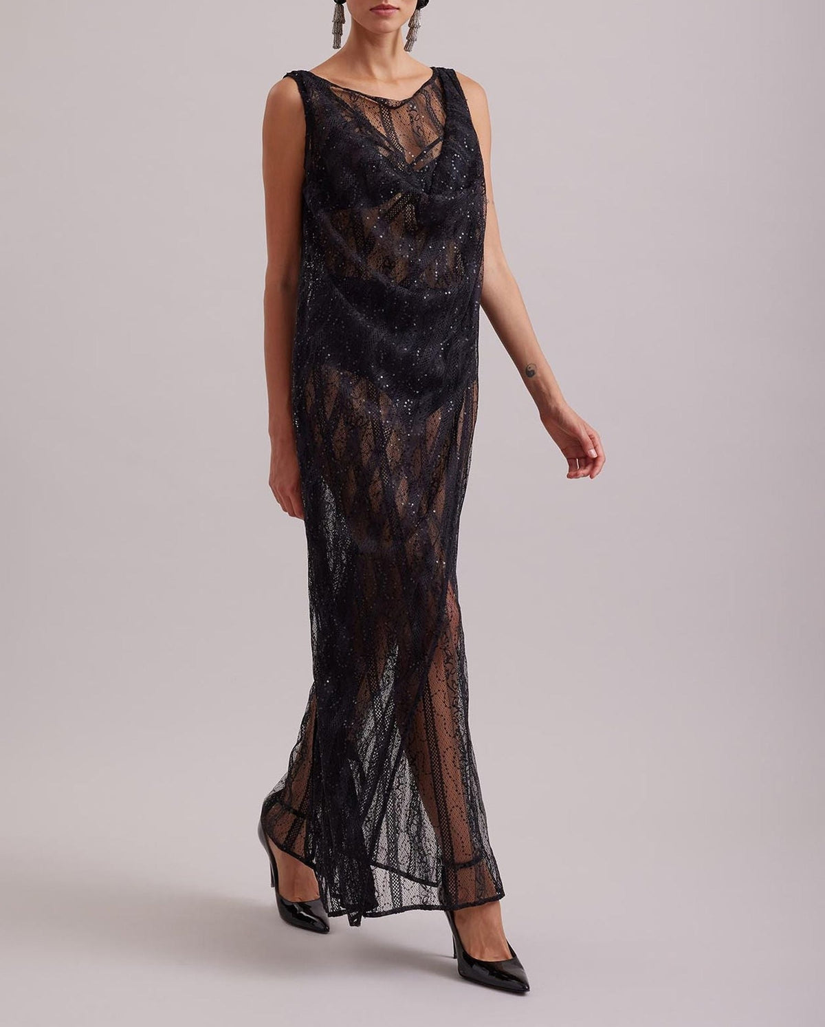 Robe Emotion à détails transparent - Black
