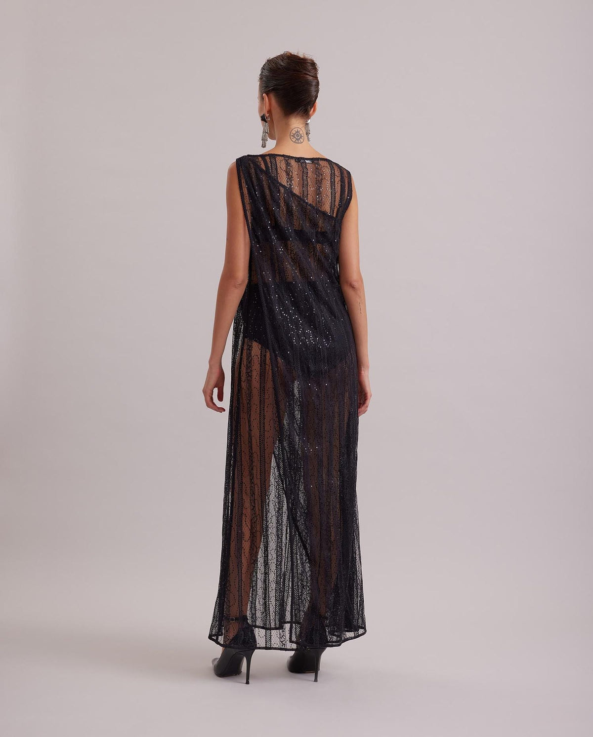 Robe Emotion à détails transparent - Black