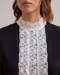 Top Epopée à ruban en dentelle - Black