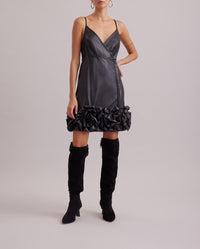 Robe Consuela en similicuir - Black