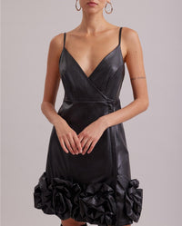 Robe Consuela en similicuir - Black