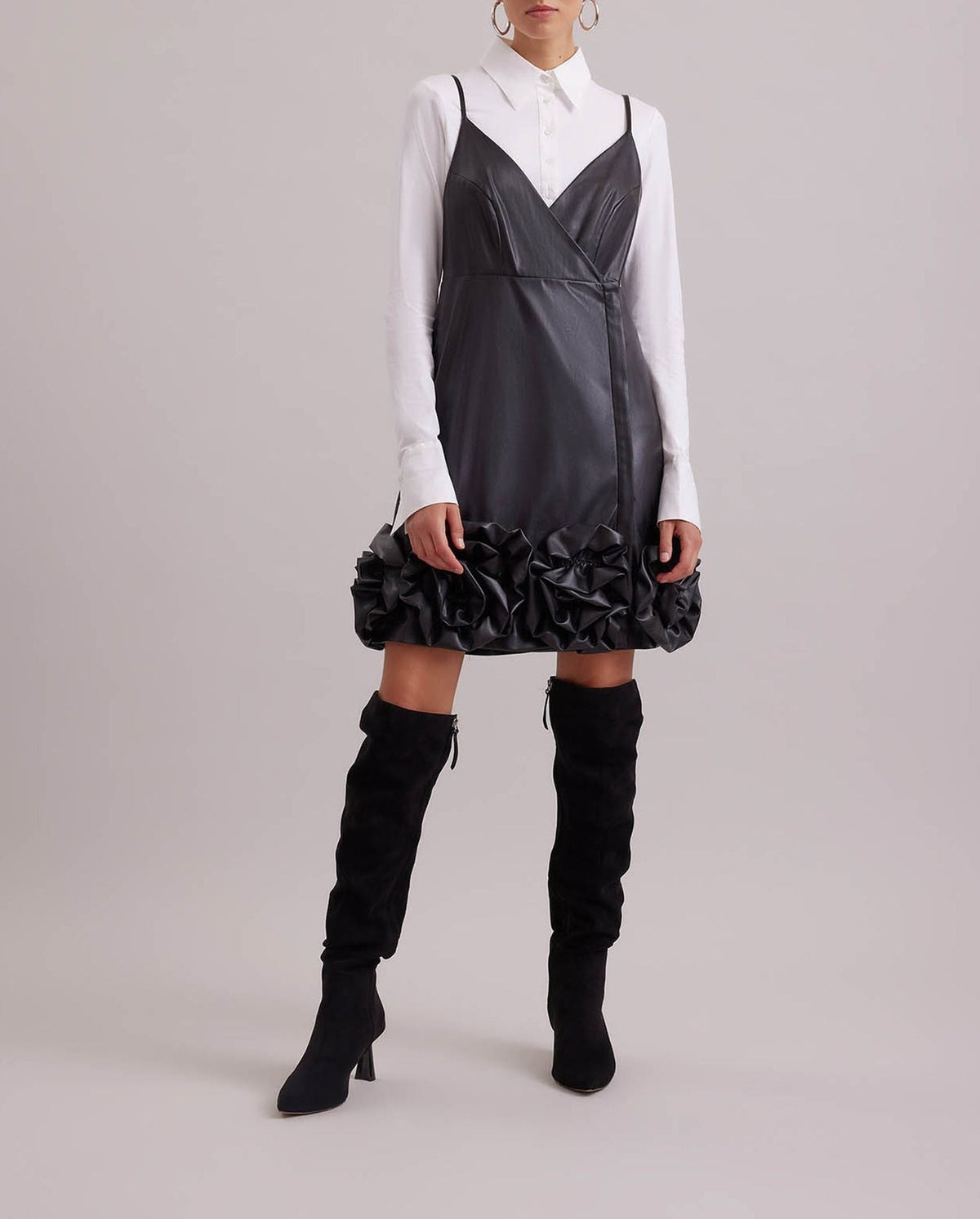 Robe Consuela en similicuir - Black