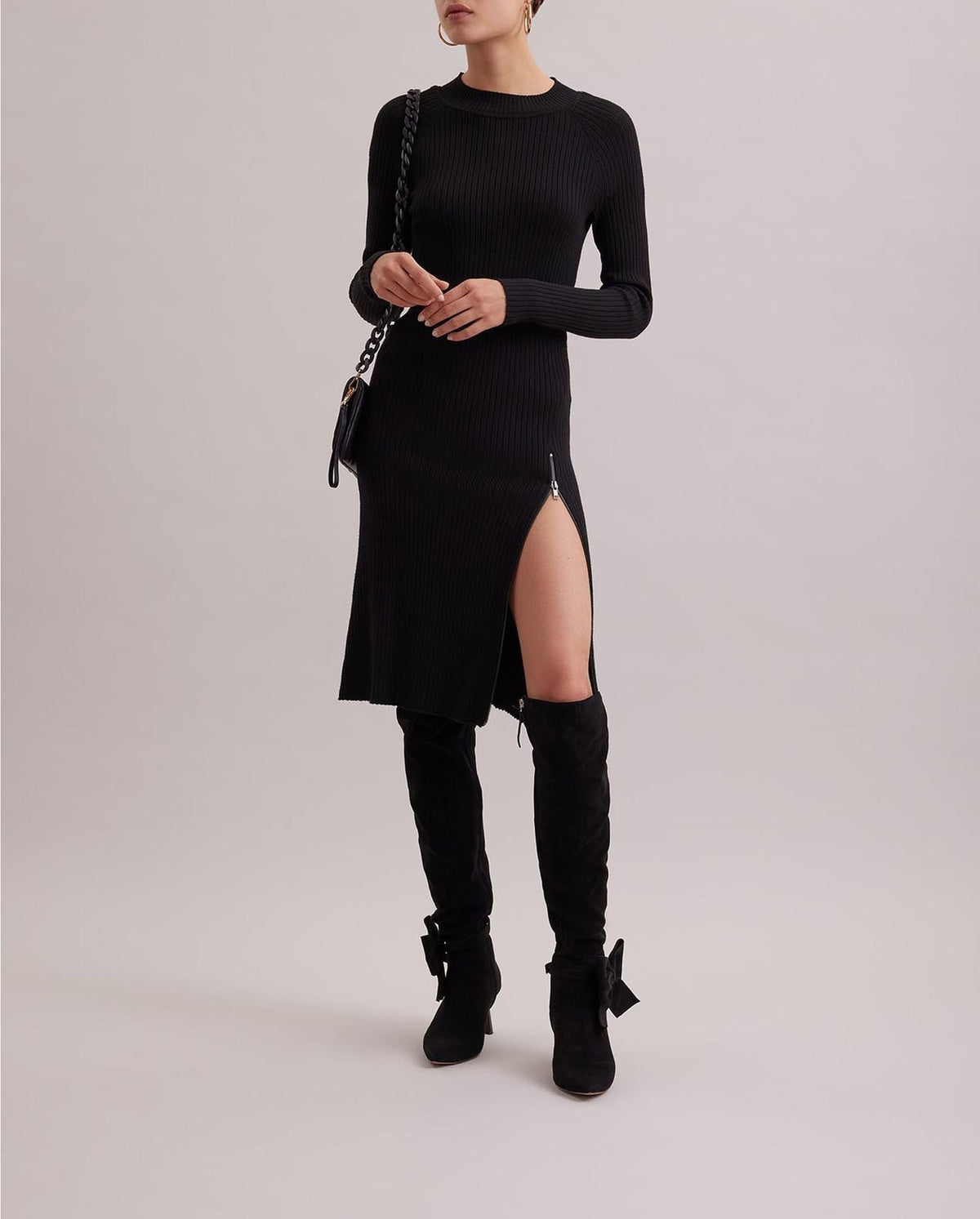 Robe Ecusson côtelée - Black