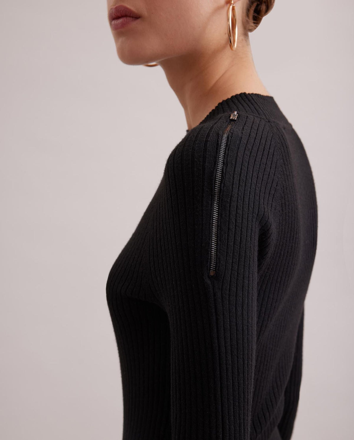 Robe Ecusson côtelée - Black