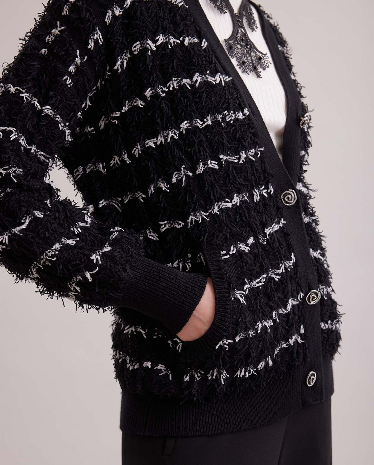 Cardigan Parnasse à col roulé - Black