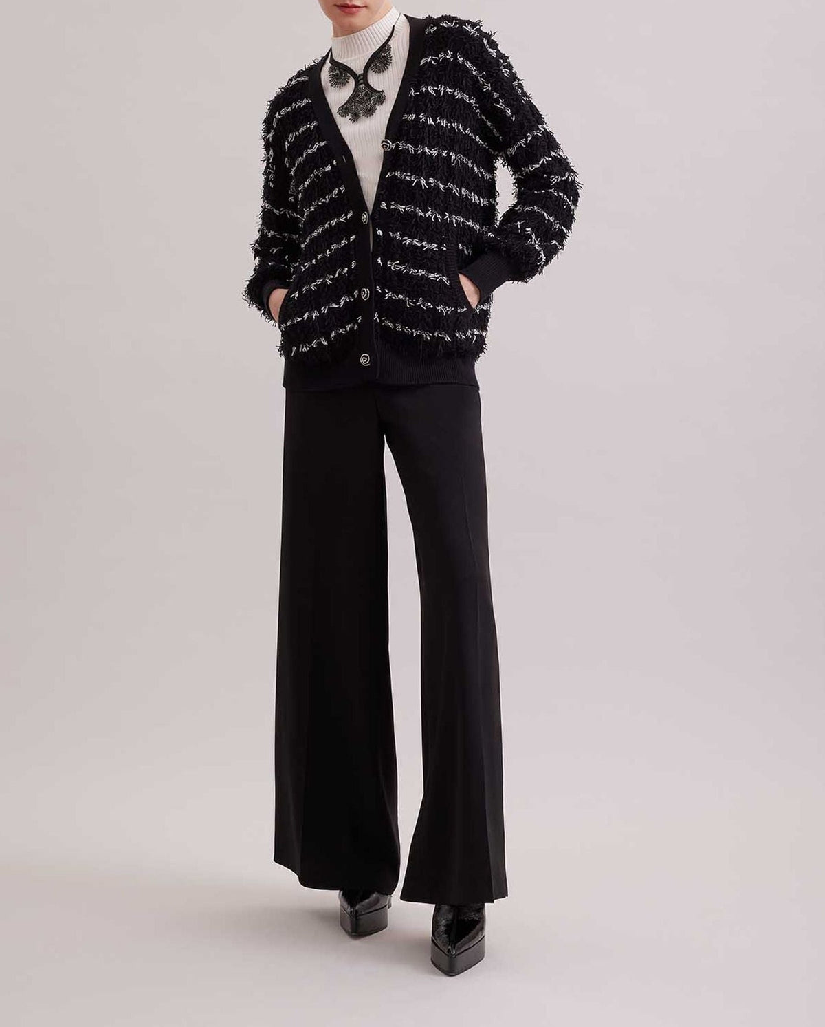 Cardigan Parnasse à col roulé - Black