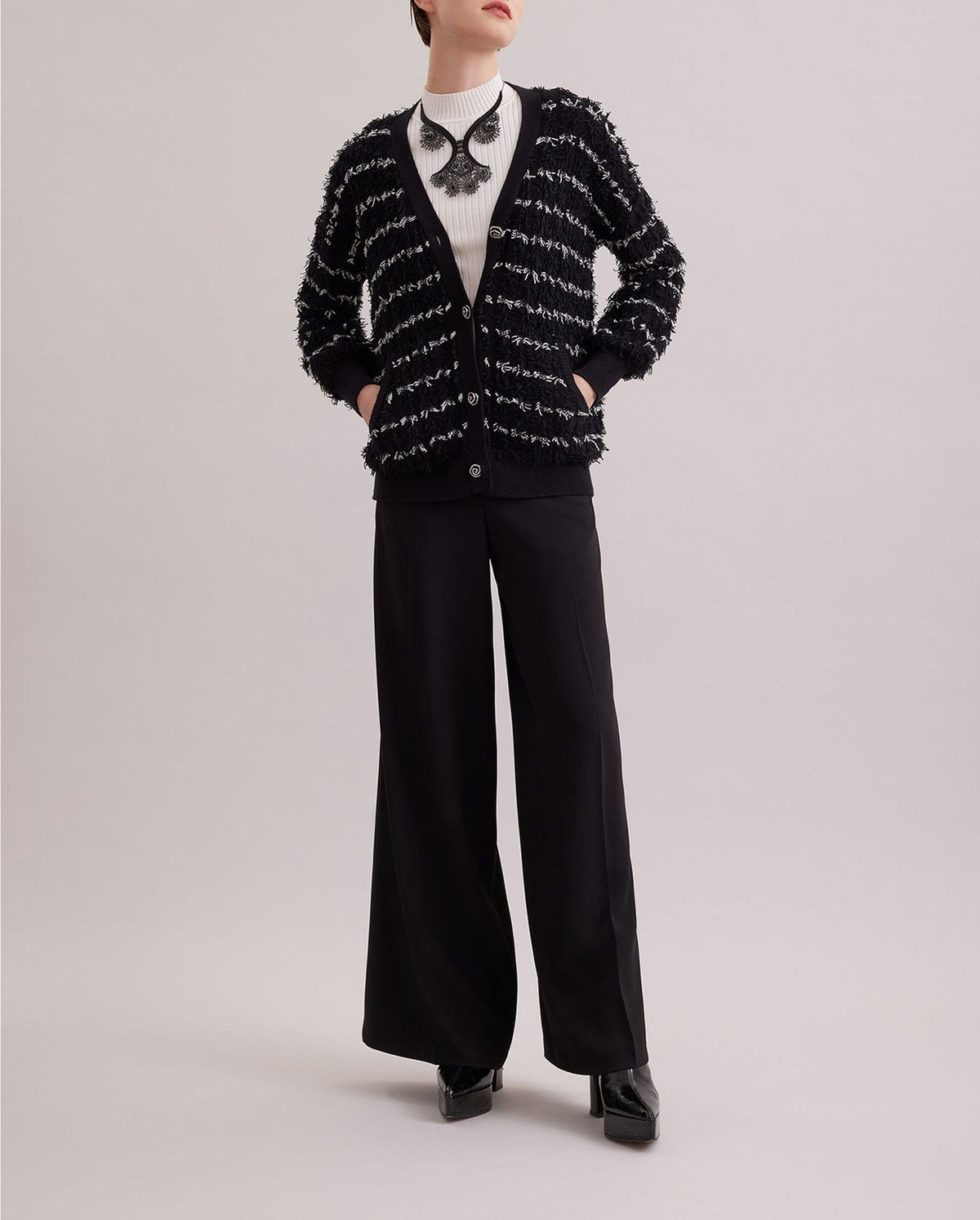 Cardigan Parnasse à col roulé - Black