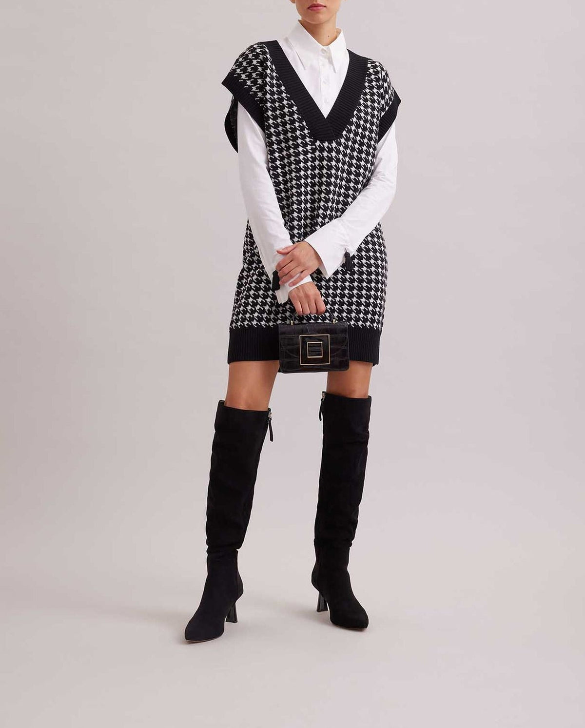 Robe pull Stendhal sans manche - Black & White