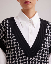 Robe pull Stendhal sans manche - Black & White