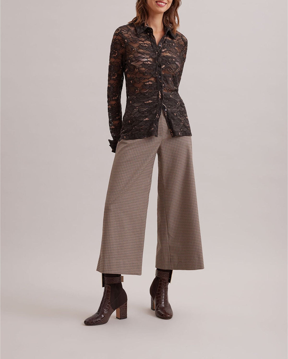 Chemise Sandien en dentelle - Chocolate