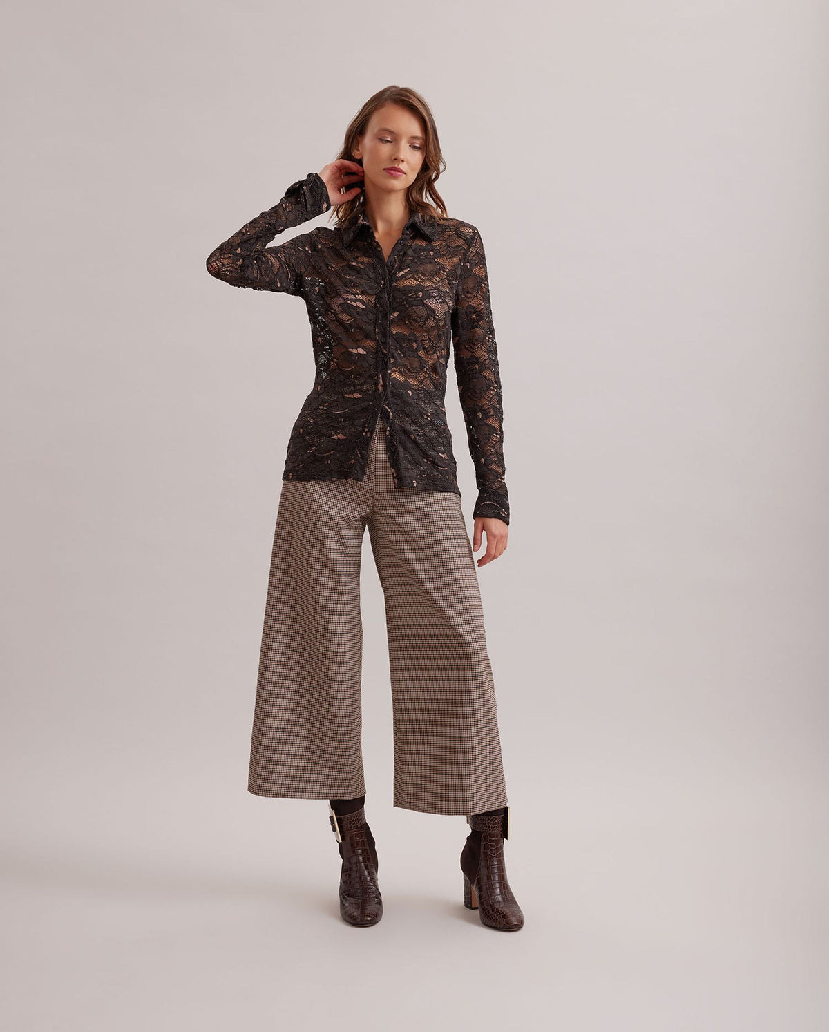 Chemise Sandien en dentelle - Chocolate