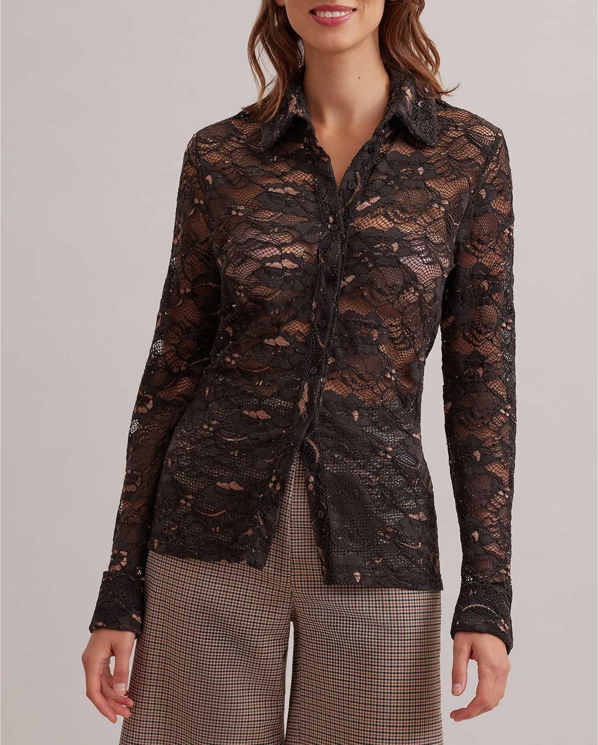 Chemise Sandien en dentelle - Chocolate