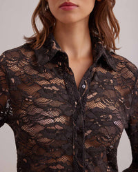Chemise Sandien en dentelle - Chocolate