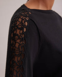 Robe pull Philo en dentelle - Black
