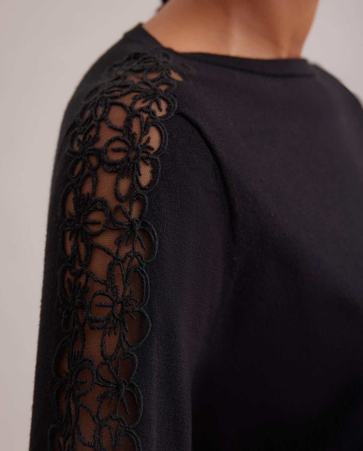 Robe pull Philo en dentelle - Black