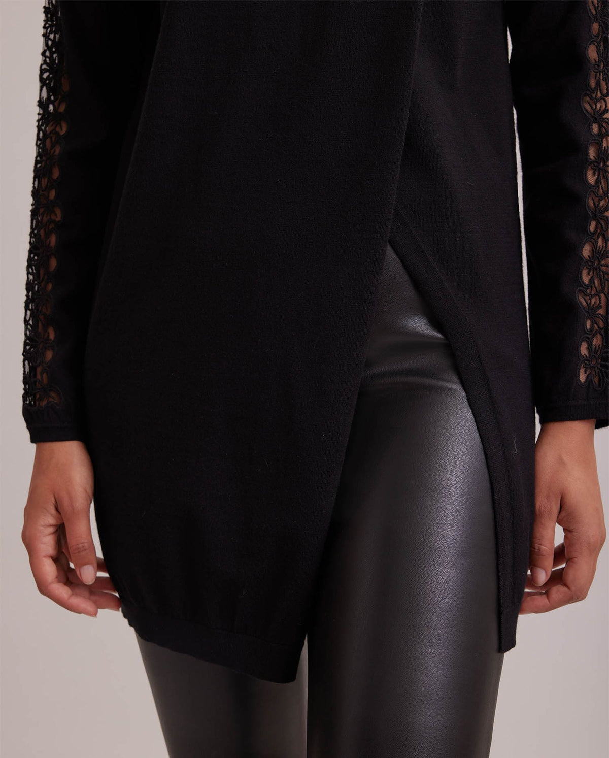Robe pull Philo en dentelle - Black
