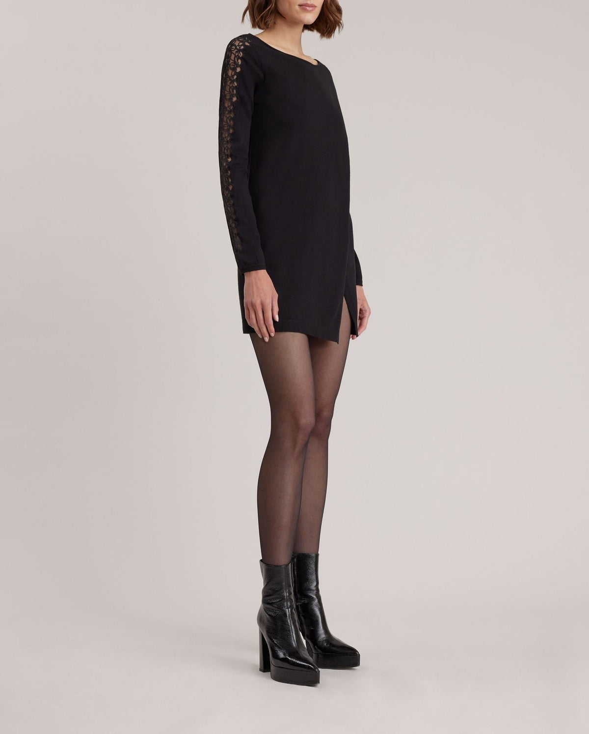 Robe pull Philo en dentelle - Black