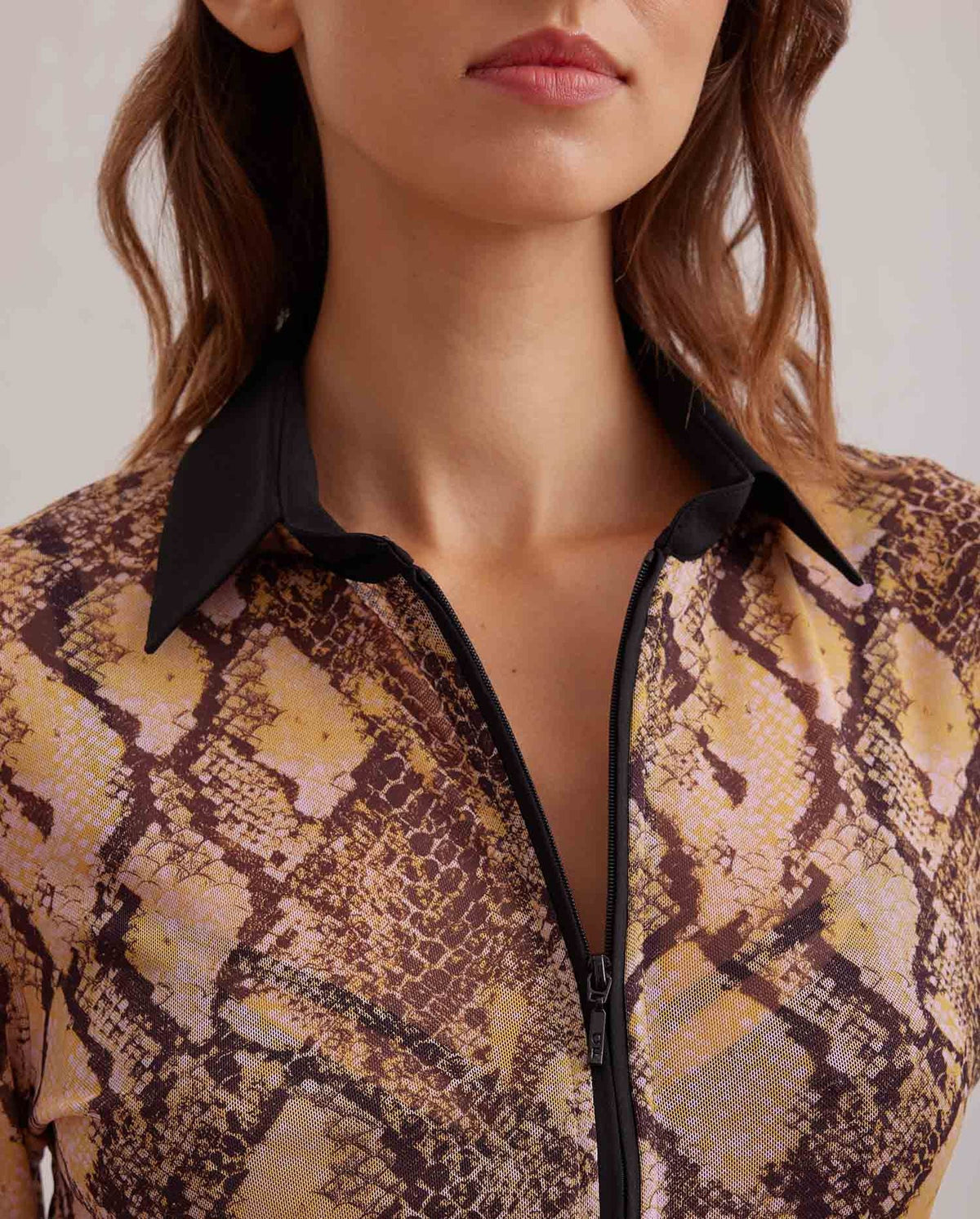 Chemise Ardeur à zip - Chocolate