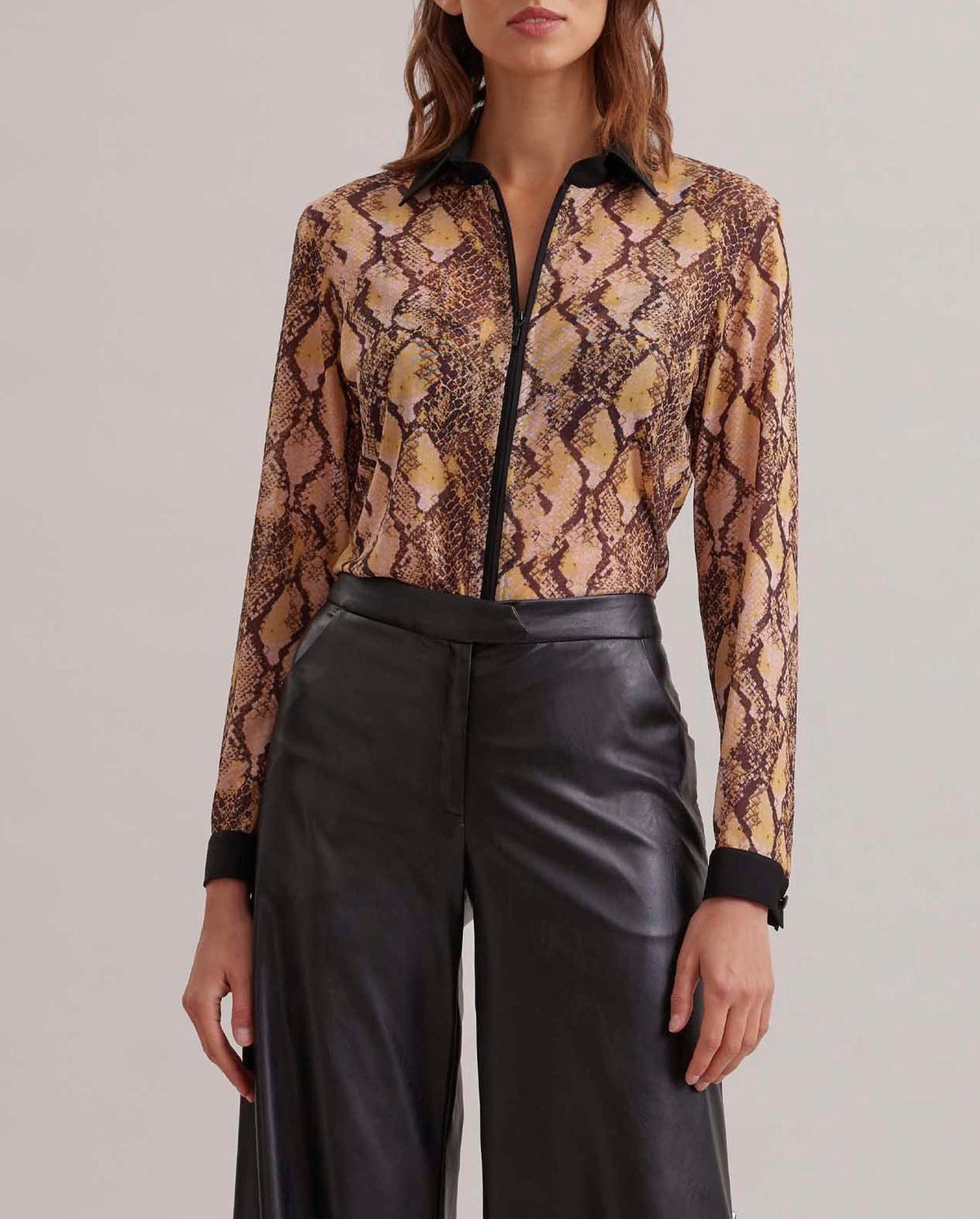 Chemise Ardeur à zip - Chocolate