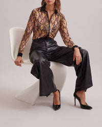 Chemise Ardeur à zip - Chocolate