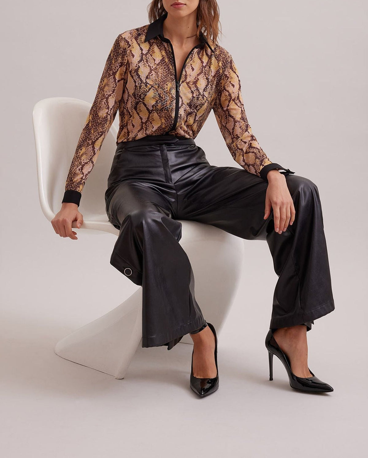 Chemise Ardeur à zip - Chocolate