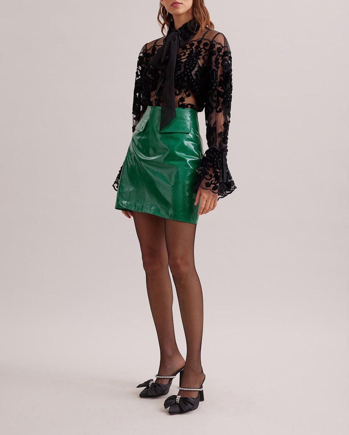 Mini-jupe Femina en cuir - Mint