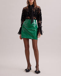 Mini-jupe Femina en cuir - Mint
