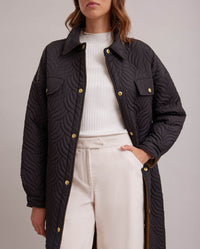 Manteau réversible Genes matelassé - Black