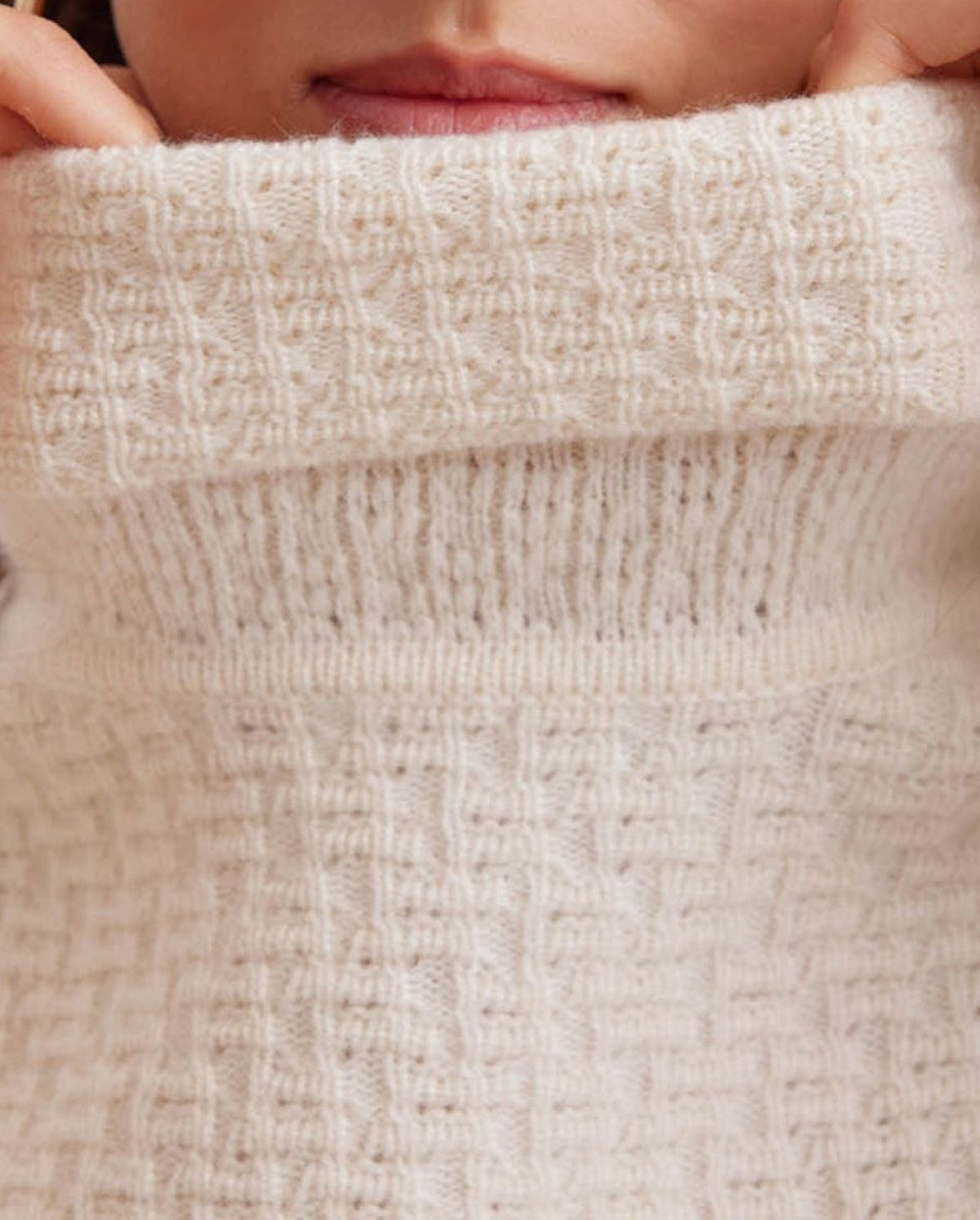 Pull College en laine à détails brodés - Moon White
