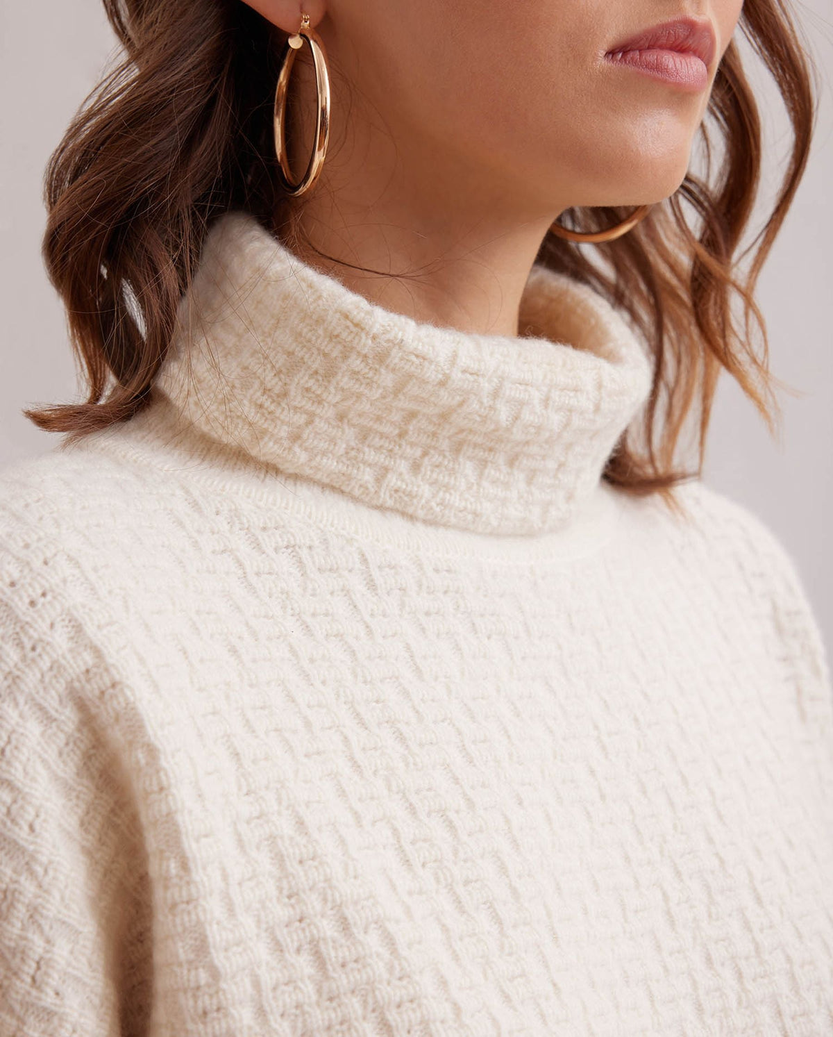 Pull College en laine à détails brodés - Moon White