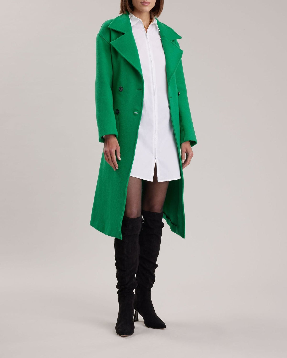 Trench-Coat Author en laine - Mint