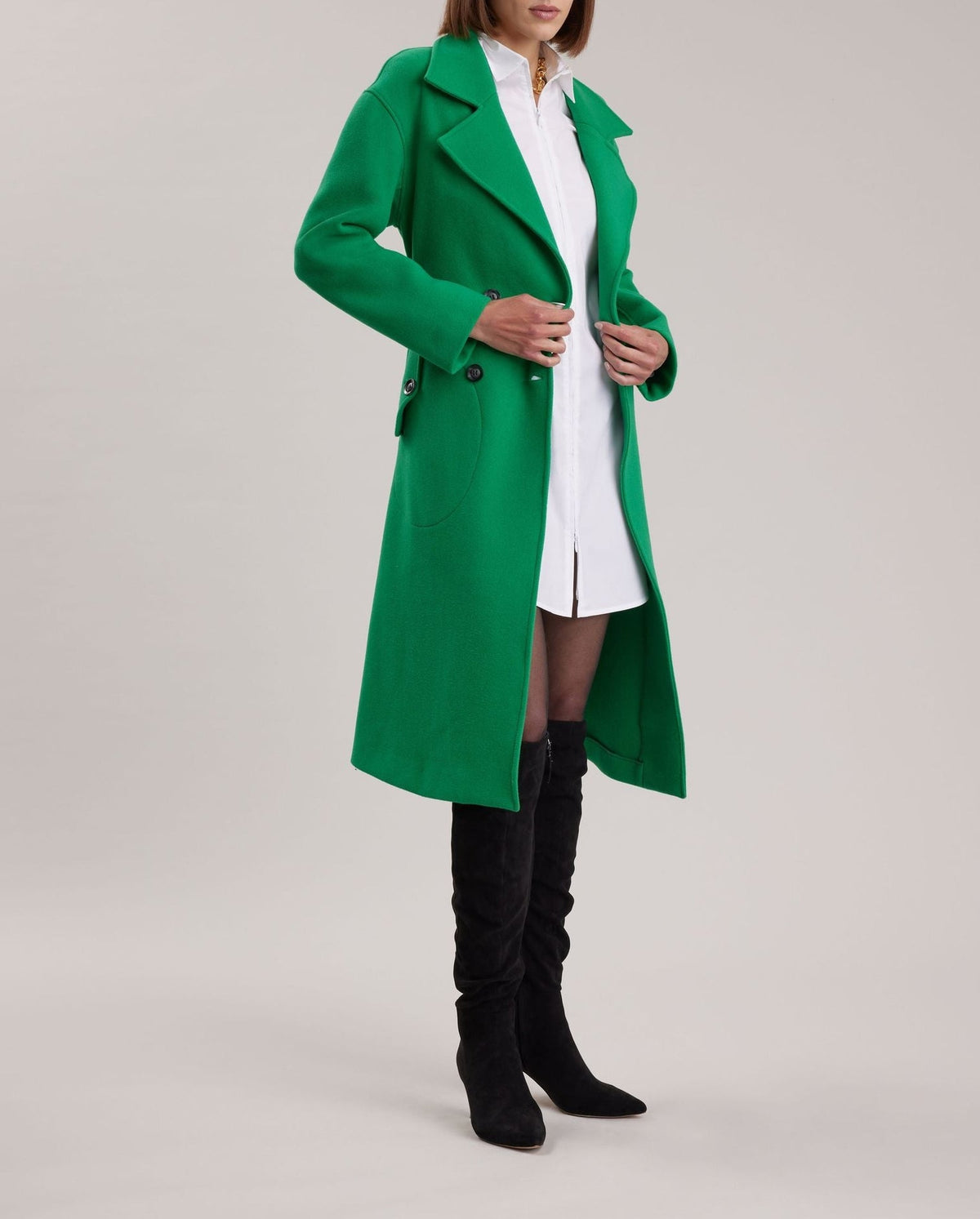 Trench-Coat Author en laine - Mint