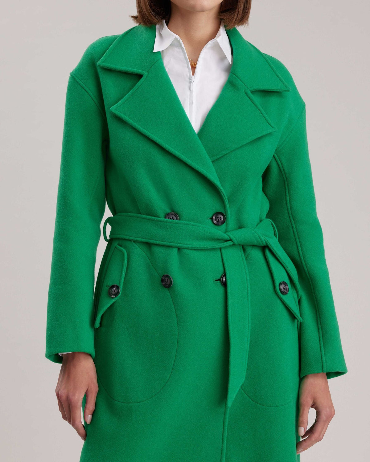 Trench-Coat Author en laine - Mint