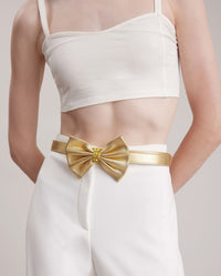 Ceinture fine Vogue en cuir - Or